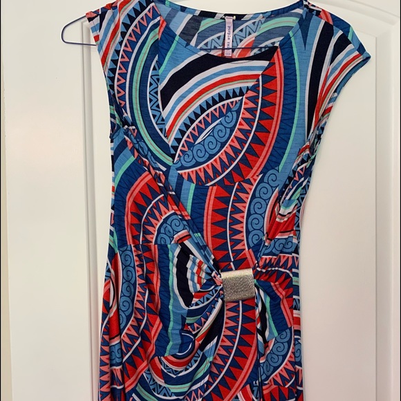 Bodycon dress asymmetrical print - Picture 6 of 6